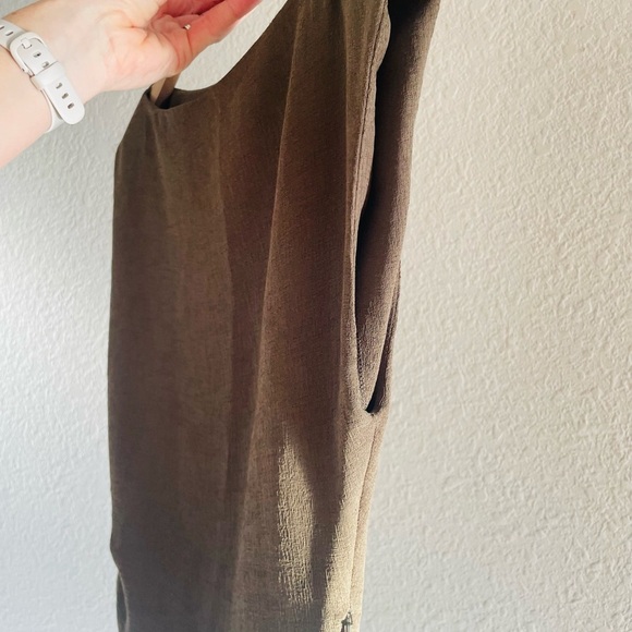 Zara Brown / Army Green Ruched Side Fitted Midi Cocktail Dress NWT - Picture 10 of 16